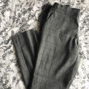 Uniqlo grey checked cropped suit pants